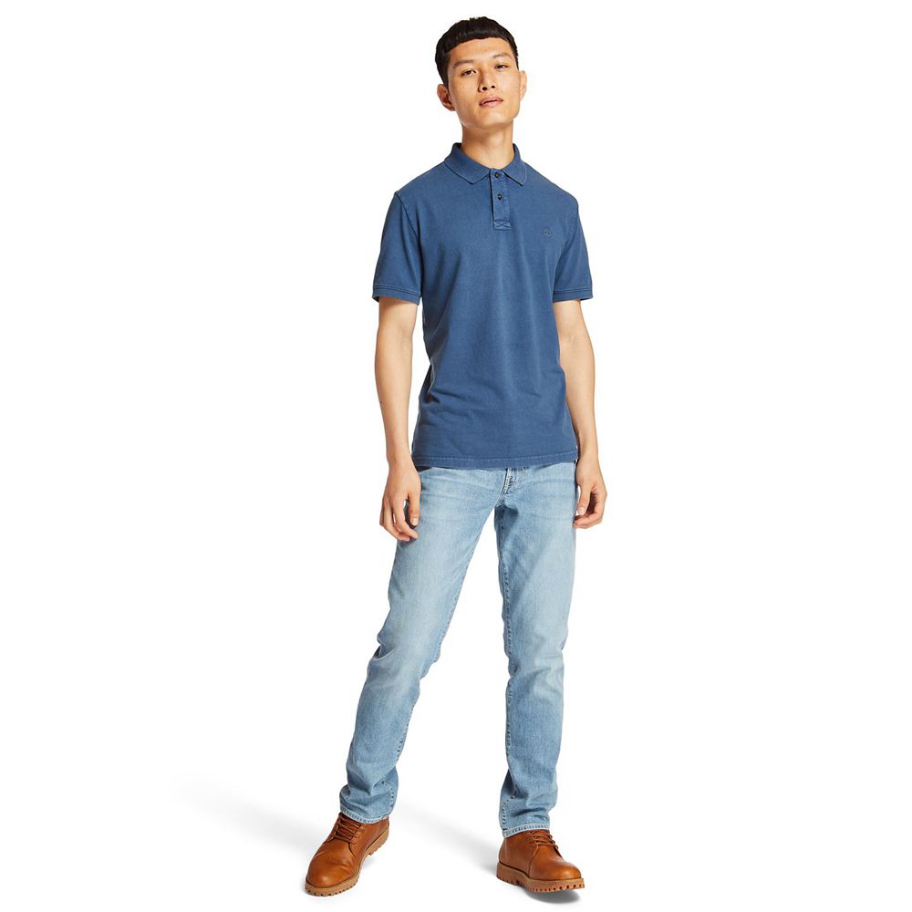 Pantaloni Timberland Barbati Albastri - Sargent Lake Slim Fit Stretch Denim - Romania - QLUMGS928